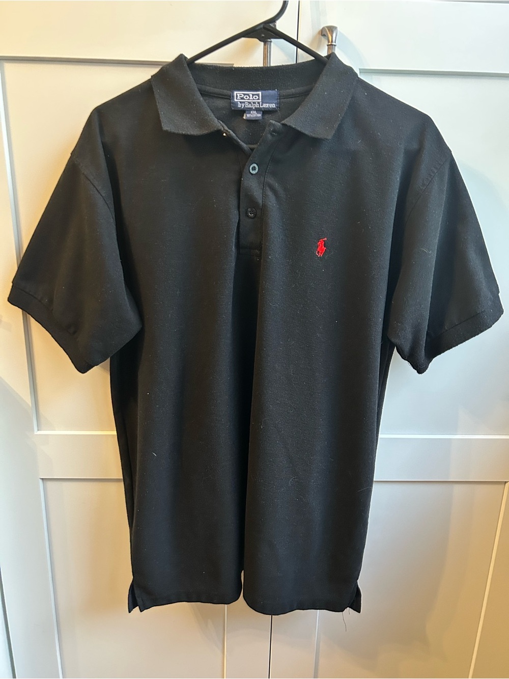 Polo by Ralph Lauren Black Polo Shirt with Red Pony Embroidery